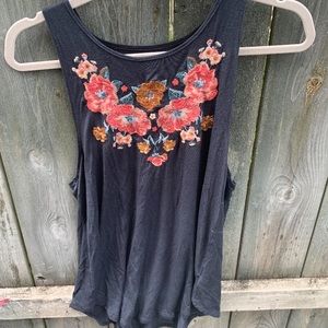 Navy blue  floral tank top